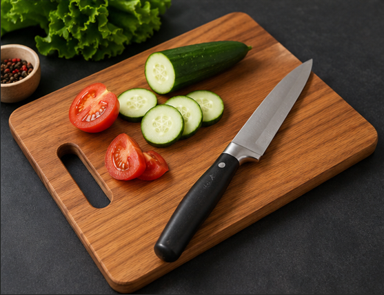 Premium Natural Bamboo Chopping Board | Wooden Cutting Board for Kitchen | BPA-Free, Eco-Friendly, Durable & Easy to Clean | Ideal for Vegetables, Fruits, Meat, Bread & Cheese | 30 x 21.5 cm