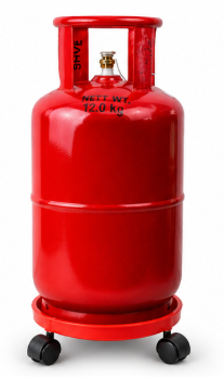 Heavy Duty Gas Cylinder Trolley with 360° Wheels | Premium LPG Cylinder Stand | Movable Cylinder Roller Base | Multipurpose Stand for LPG Cylinder, Plant Pots & Kitchen Containers (Red)