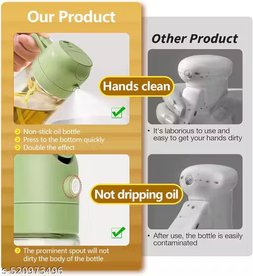 QForge 2-in-1 Glass Oil Sprayer & Dispenser Bottle | Food-Grade Olive Oil Spray Bottle with Pour Spout | Leakproof Kitchen Oil Mister for Air Fryer, BBQ, Salad, Baking & Cooking